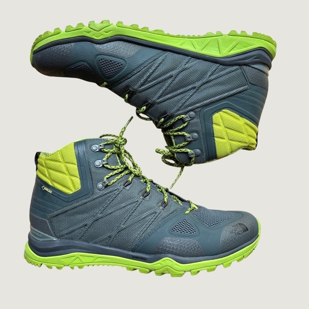 The North Face Men's Size 13 Ultra Fastpack II Mid GTX Hiking Boot Gray Green